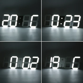 

1Pc Large 3D Modern Digital LED Wall Clock 24/12 Hour Display Timer Alarm