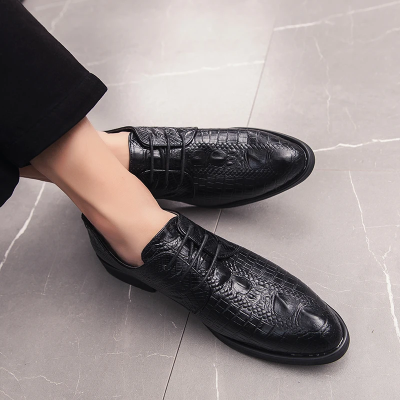 Высококачественная официальная обувь мужская кожаная деловая Мужская обувь из крокодиловой кожи Scarpe Uomo Eleganti классические полуботинки Man Herenschoenen