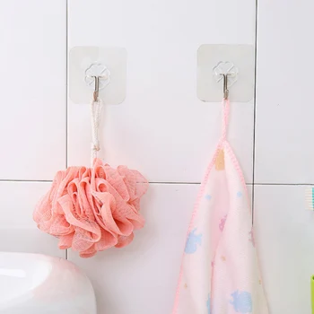 

4PCs Strong Transparent Suction Cup Sucker Wall Hooks Hanger For Kitchen Holder Bathroom Accessories Wall Storage Hangers mutfak