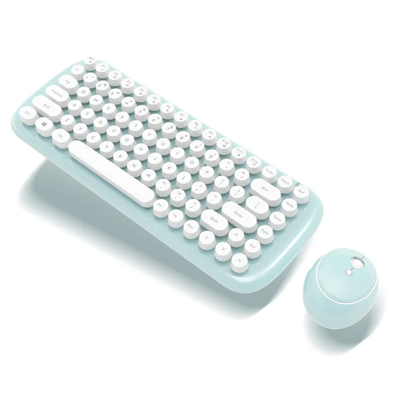 2,4G мини беспроводная Bluetooth клавиатура мышь набор панк шоколадный ключ крышка беспроводная клавиатура в стиле ретро компьютерная клавиатура для ноутбука - Цвет: 4