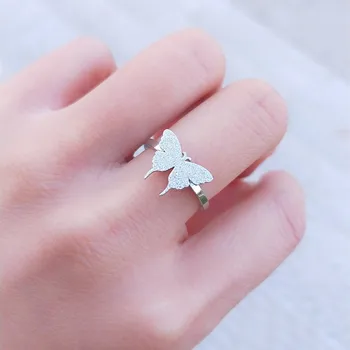

10pcs Butterfly Charm Ring For Women Gold Anillo Mujer Fashion Jewelry Kpop Insect Bijoux Femme Stainless Steel Adjustable Ring