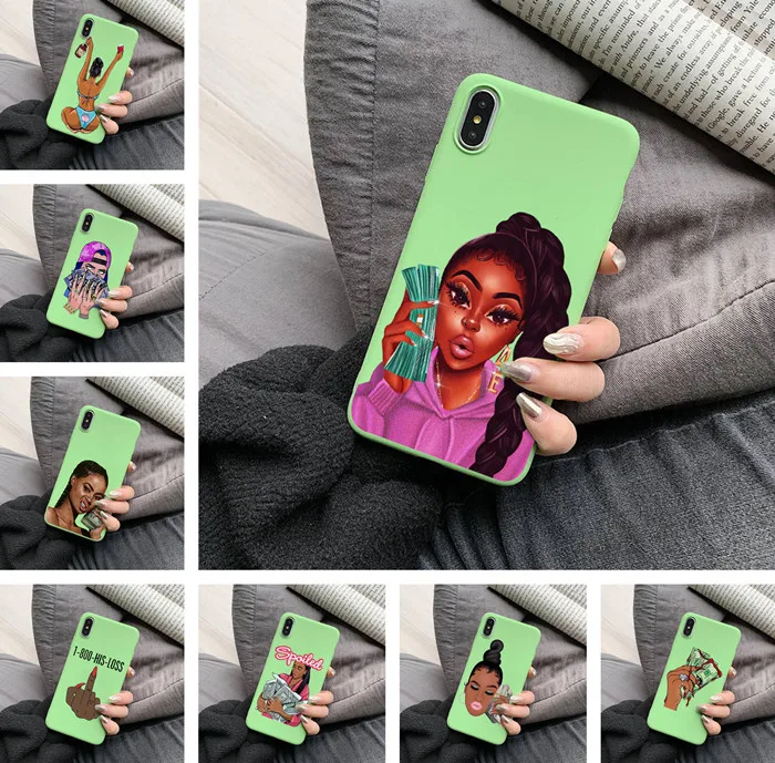 MAKE MONEY Not Friends Kash Black head Girl Fundas чехол для iPhone X XR XS Max 8 7 6s Plus 11 конфетный Зеленый