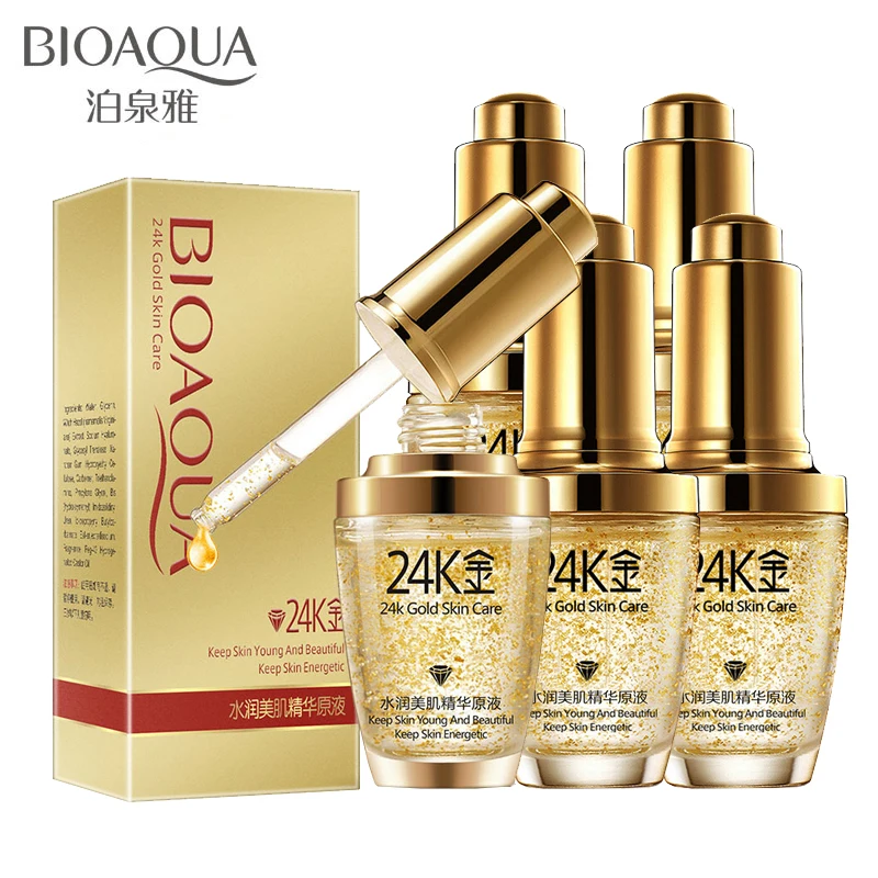 5 шт./лот BIOAQUA Pure 24k Золотая эссенция Сыворотка для ухода за кожей лица против