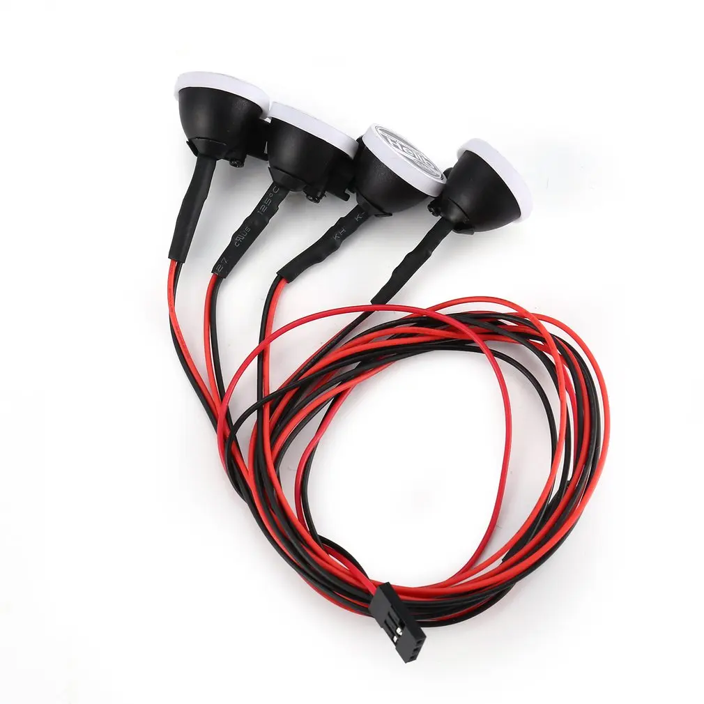 4 LED Lights Lampshade Roof Search Lamp 1/10 1/8 Traxxas HSP Redcat RC4WD Tamiya Axial SCX10 D90 HPI RC Car Rock Crawler