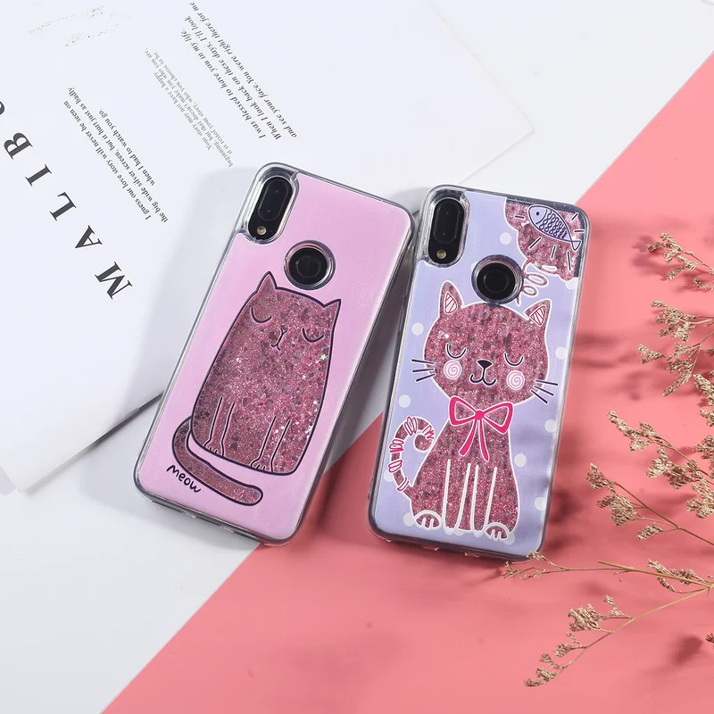 Чехол с жидким блеском для Xiaomi Redmi Note 7 5 Pro 4 4X Plus чехол динамическим зыбучим песком