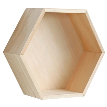 

HOT SALE Nordic Style Nursery Kids Room Decoration Shelf Wooden Yellow White Honeycomb Hexagon Shelves For Baby Child Bedroom