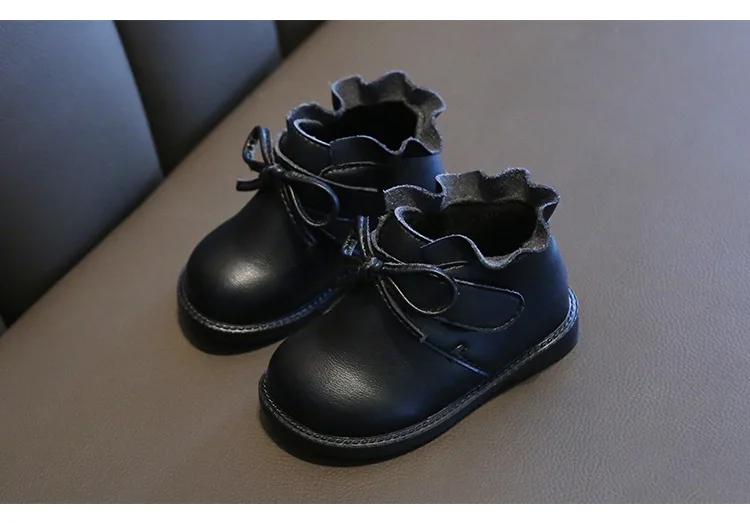 Г. Зимние ботинки для маленьких девочек детские сапоги теплые уличные ботинки для малышей с кружевом и нескользящей мягкой подошвой Детская плюшевая хлопковая обувь