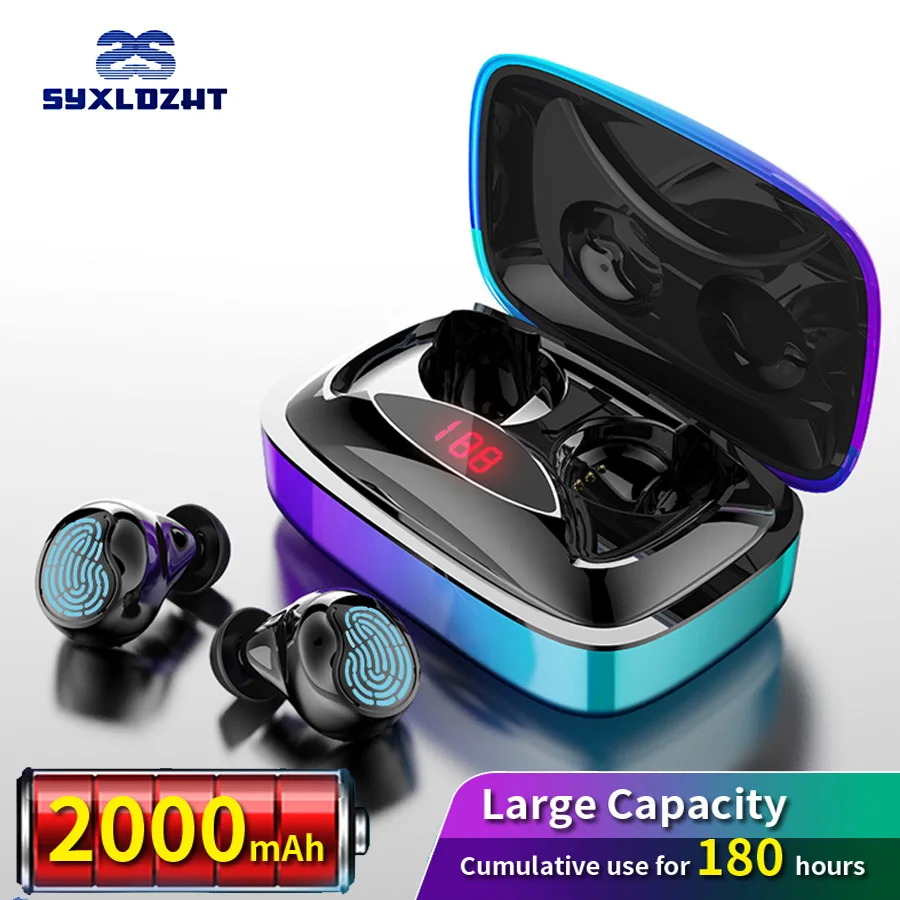 

TWS 5.0 Bluetooth 6D Stereo Earphone Wireless Headphones Power Display Touch Control Earbuds Headset With MIC Charging Box