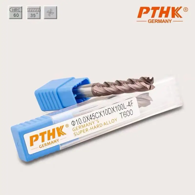 1pcs PTHK steel milling 3mm 4mm 5mm 6mm 8mm 10mm 12mm 14mm16mmMill End Extra Long HRC60 Tungsten Carbide Milling Cutter Endmills