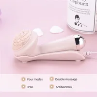 CkeyiN Facial Cleansing Brush Rotating Massage Roller Face Brush Waterproof Silicone Gentle Exfoliation Scrubber Pore Cleanser