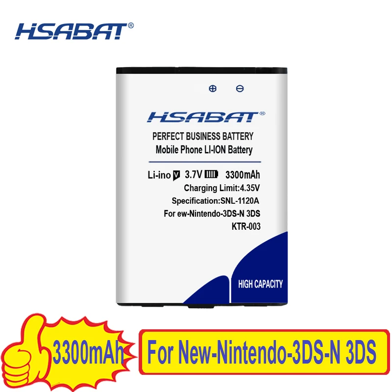 Original HSABAT 3300mAh KTR-003 Battery For Nintendo 3DS N3DS