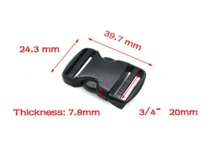 20mm 1 шт. 3/"~ 2" лямки пластиковые боковые пряжки двойной регулируемый тонкий пояс Molle тактический рюкзак собачий ремень пряжка - Color: 20mm