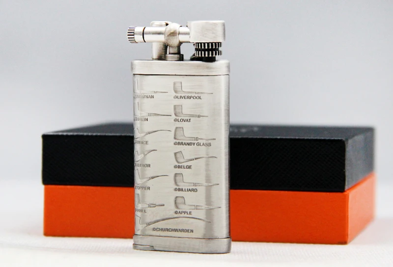 Silver Jifeng винтажный металлический медный газовый Ретро сигаретный прикуриватель фонарь струйный огонь табачный стержень Isqueiro тканевая сумка инструмент для курения - Цвет: Silver