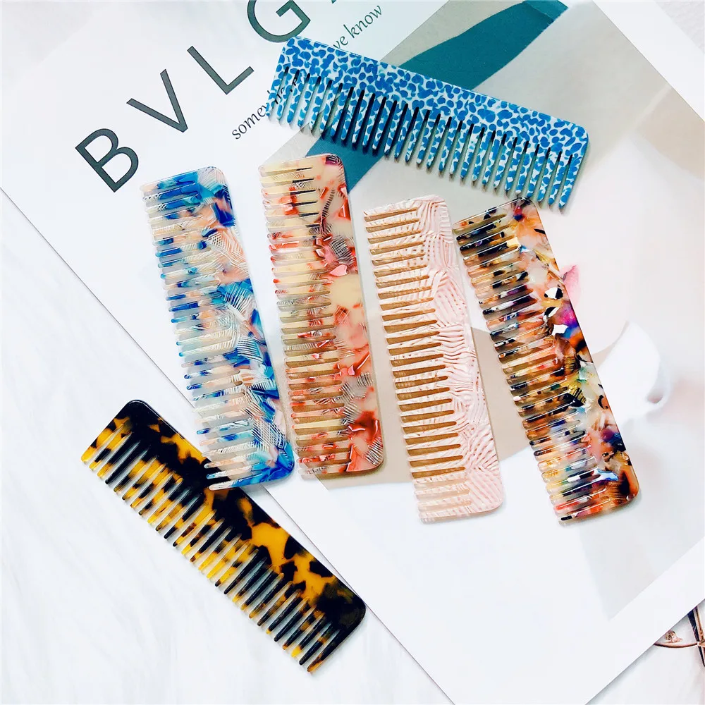 

NEW Acetate Anti-static Massage Hair Combs Long Colorful Hairdressing Comb Hair Brush For Women Girls Hair Styling Tool