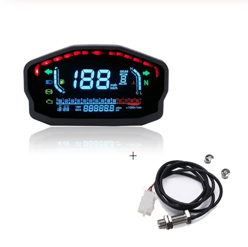 DC 12V Universal Motorcycle LCD Digital Speedometer Odometer For KTM Yamaha 