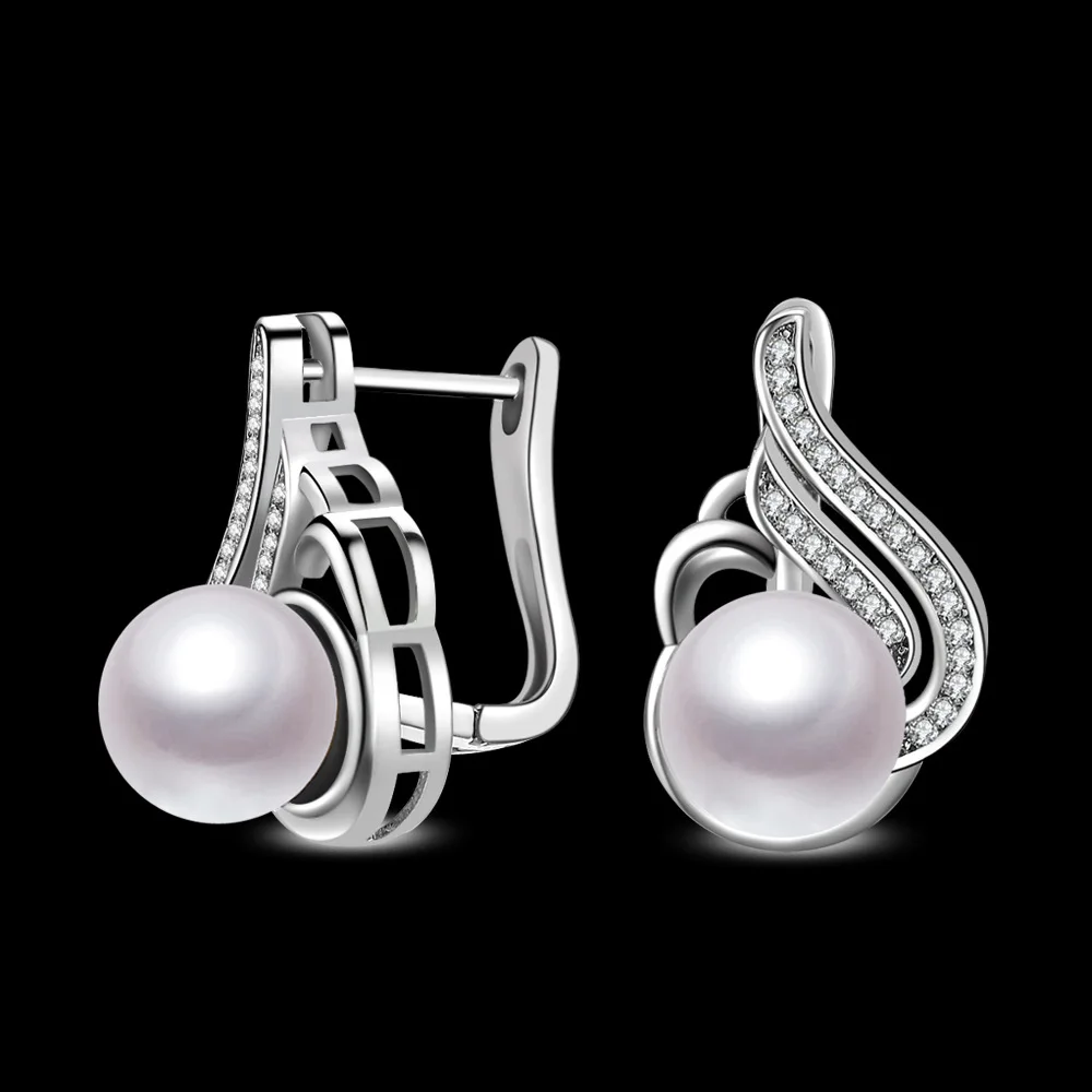 Женские серьги из серебра с пресноводным жемчугом|pearl earrings|earrings simpleearrings for women |