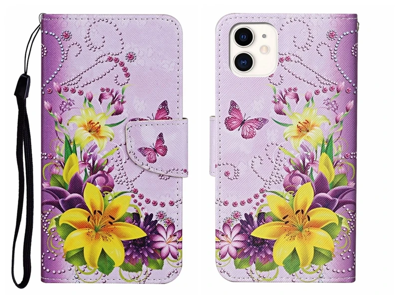 Beautiful Butterfly Pattern Phone Case For iPhone 6 6S 7 8 Plus 12 11 Pro X XS XR Max Flip Leather Wallet Card Slot Back Cover iphone silicone case