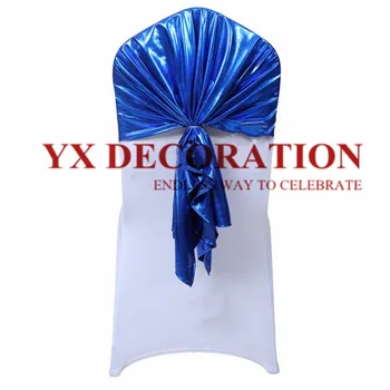 

Hot Sale Bronzing Metalic Lycra Chair Cap Hood For Spandex Chair Cover Wedding Event Decoration