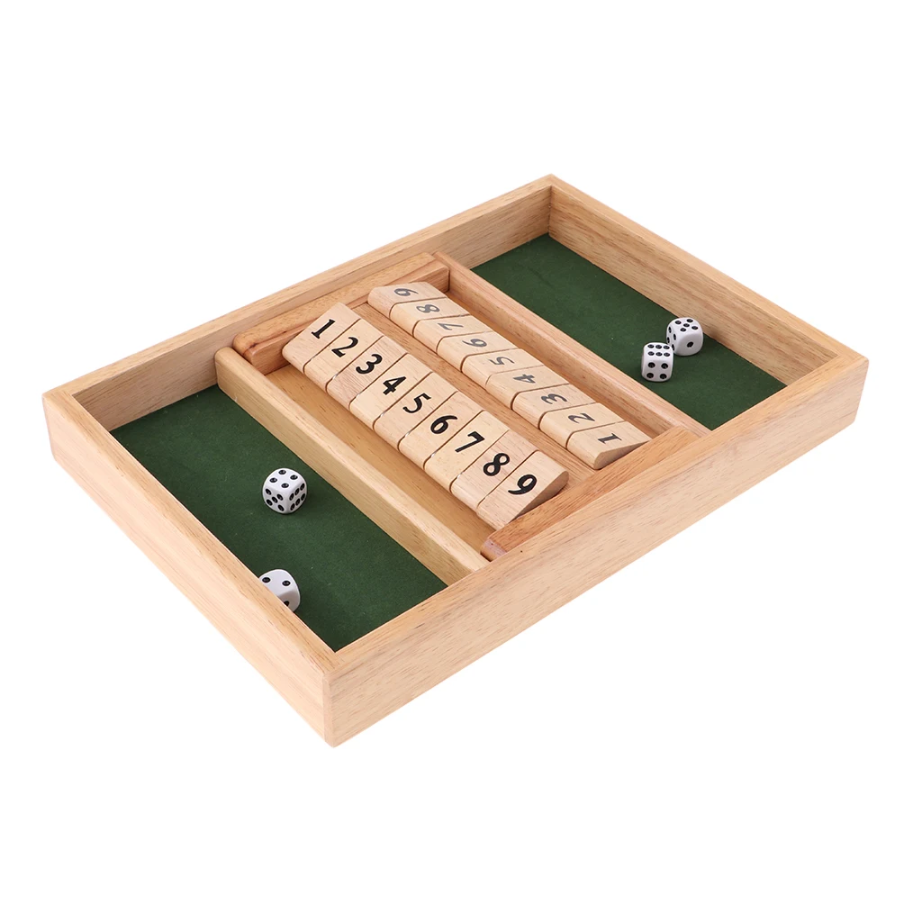 Традиционный Shut the Box игра деревянная доска количество питьевой кости игрушка