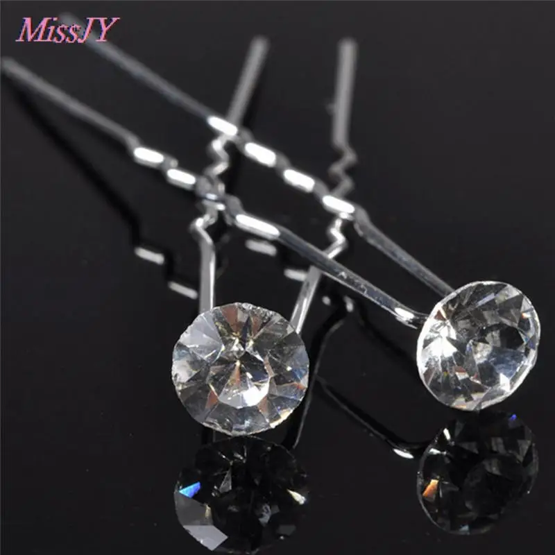 Crystal Pearl Rhinestone Diamante Hair Pins Flower Hair Clip 20PCS for Bridesmaid Wedding Bridal