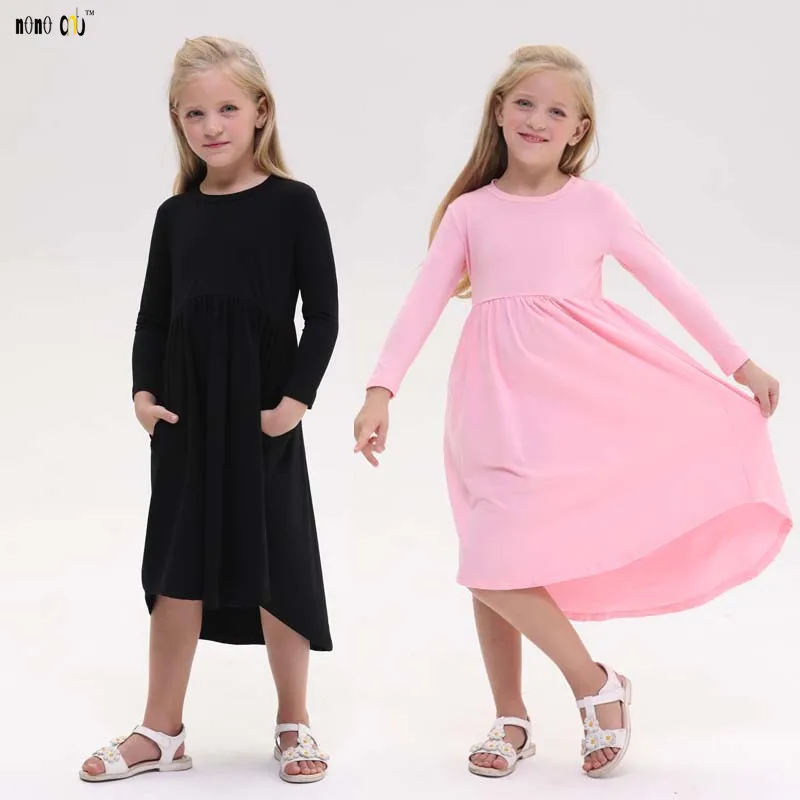 Sundress For Girl Princess Dress Summer Rapunzel Frocks Floral Printed Long Sleeve Children's 5 6 7 8 9 10 Years | Детская одежда и