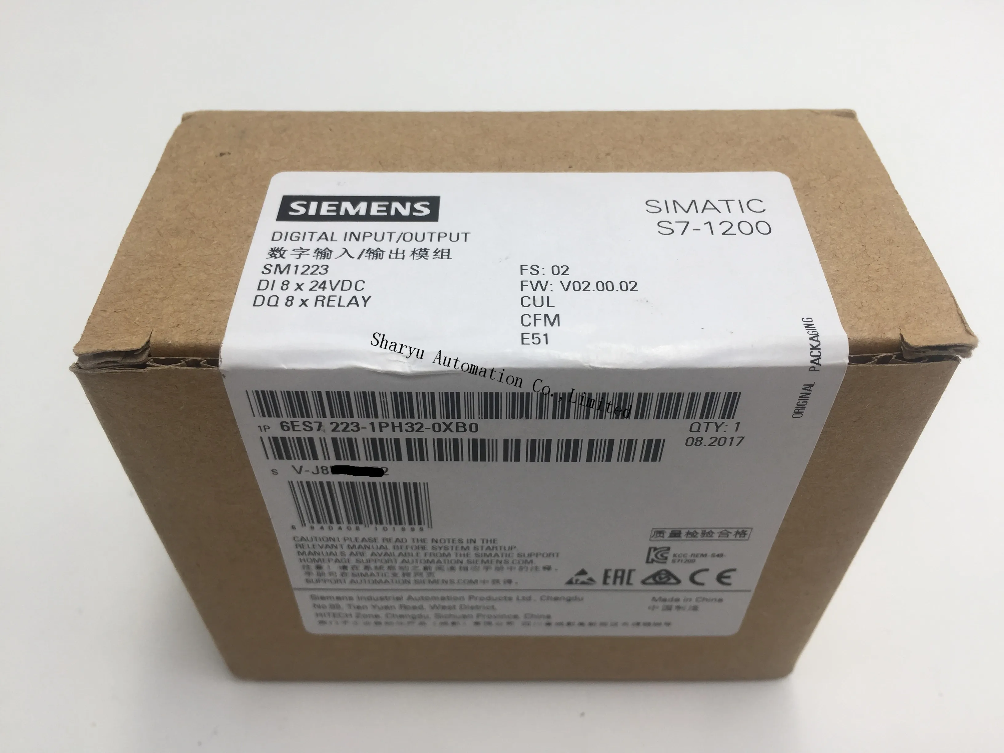 Оригинальный Новый цифровой модуль SIMATIC S7-1200 6es723-1ph32-0xb0 Siem I/O SM1223 8DI/8 DO 24VDC реле 2A |