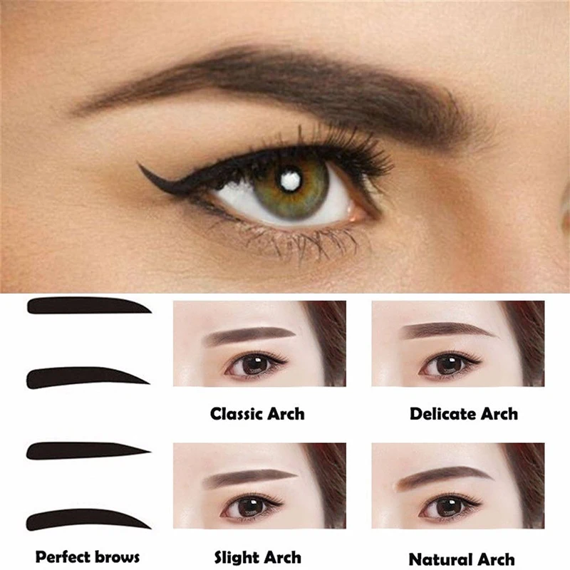 8/12 Pcs Reusable Eye Brow Drawing Guide Eyebrow Stencil Set Styling Shaping Grooming Template Card Kit Eyebrow Shaper Makeup