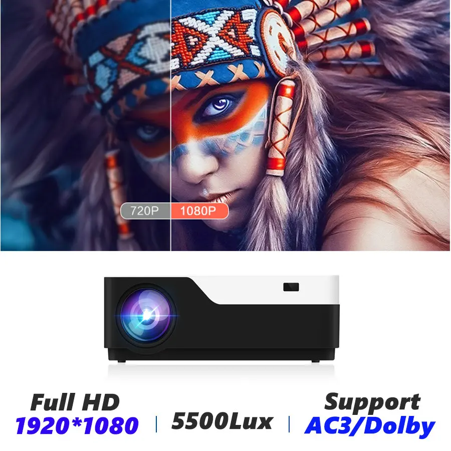  Vivicine M18 1920X1080 Real Full HD Projector HDMI USB PC 1080p LED Home Multimedia Video Game Proj