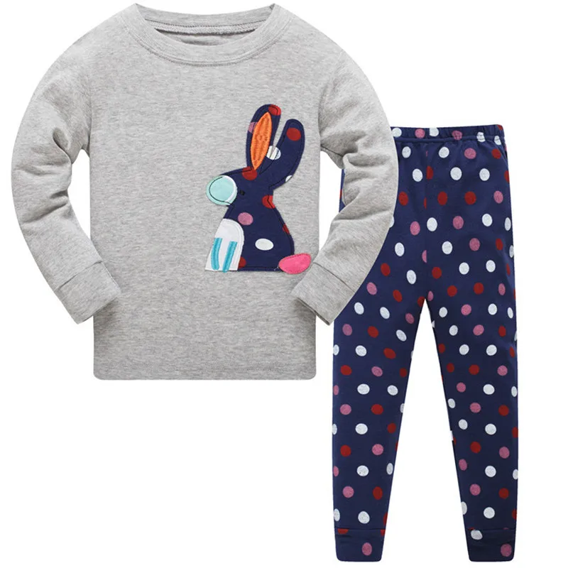 Комплекты пижам для маленьких девочек; Детская Хлопковая пижама-Сова с изображением животных; комплекты одежды; Пижама с рисунком; Детская Повседневная Пижама
