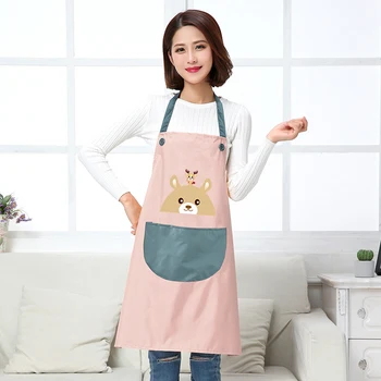 

Cook Aprons with Waterproof Material and Cute Cartoon Bear Deer Images for Cooking Creative L5