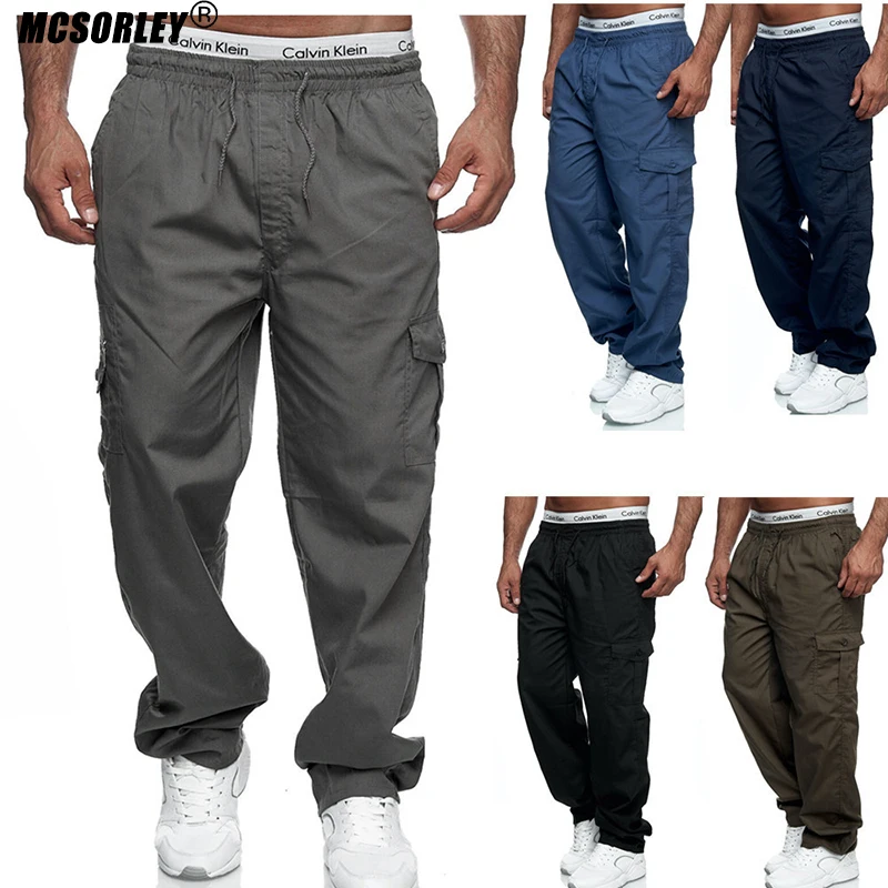 

MCSORLEY Brand Autumn Joggers Cargo Pants for Men Outdoor Fitness Pants Multi-pocket Loose Male Trousers Sweatpants Sports Pant