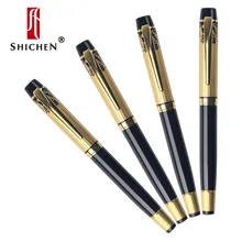 Shichen A096 элегантная Золотая с черной металлической авторучкой для офиса или школы с использованием или для делового подарка