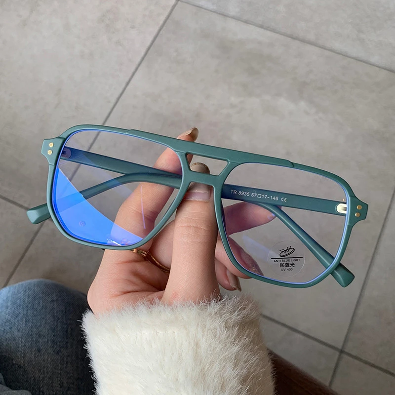 Gafas cuadradas de puentes dobles TR90 para mujer, lentes con montura transparente anti blu ray, Retro, óptico para hombre, para ordenador|De los gafas de Marcos| - AliExpress