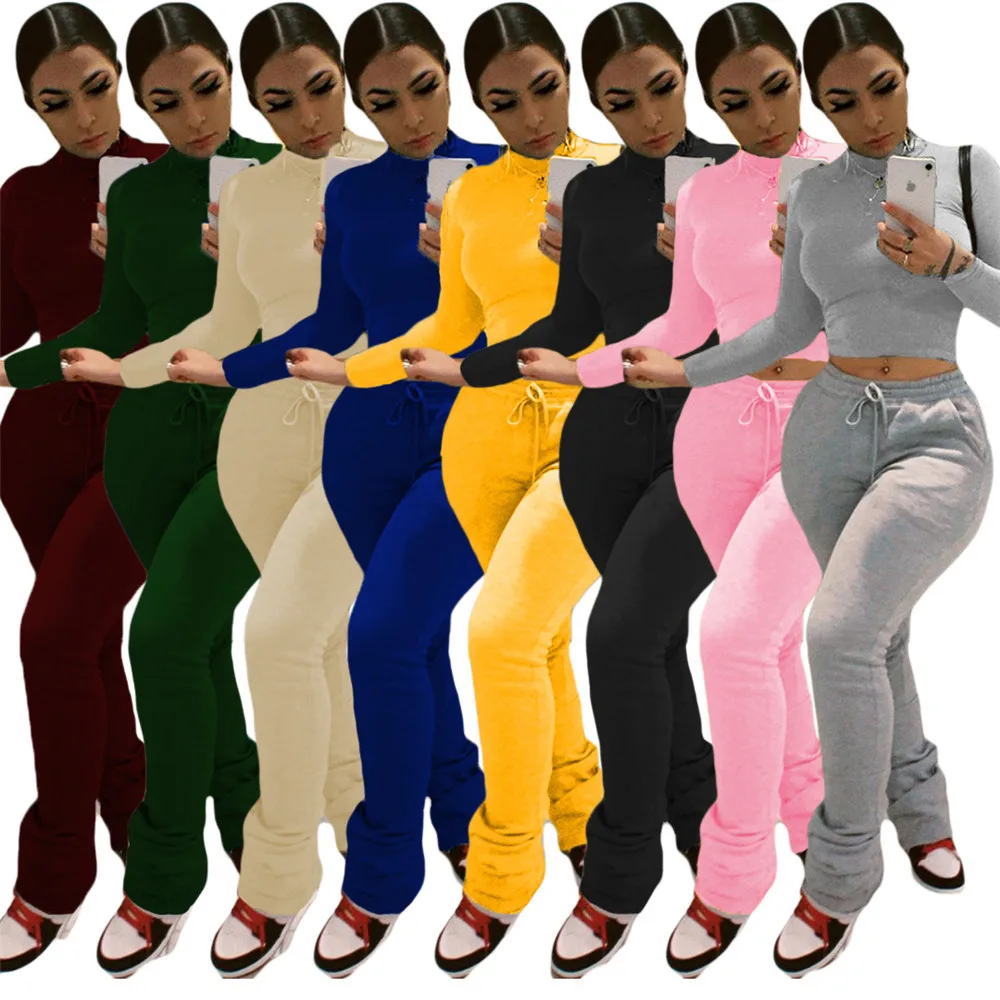 

Womens Joggers Sweatpants Sets Solid Hollow Out Waist Suit Plus Size 2 Piece Set Women