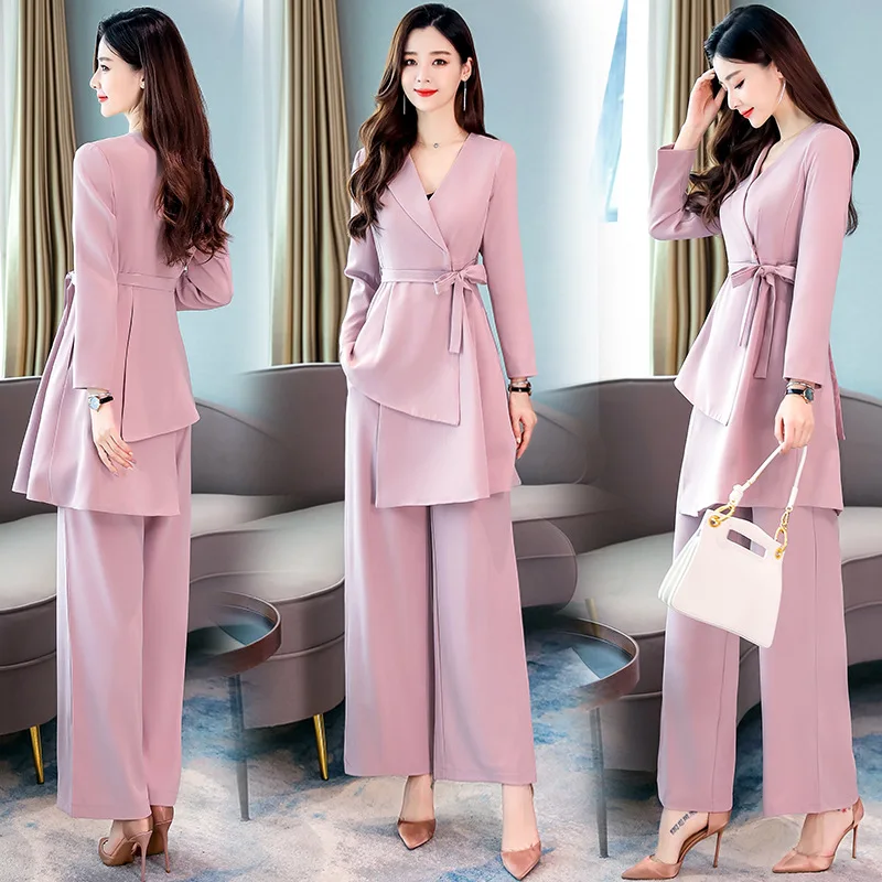 

Autumn Clothing Trench Coat Loose Pants WOMEN'S Suit 2019 Autumn New Style Korean-style Slim Fit Elegant Fashionable Workplace T