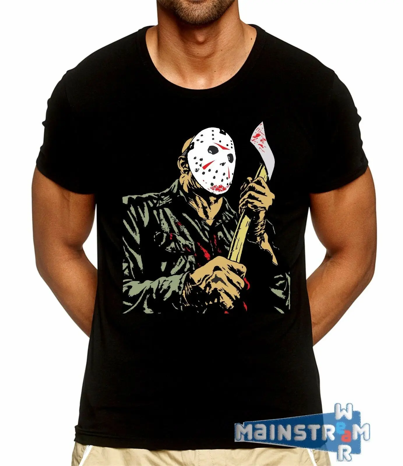 Футболка Jason Voorhees Friday the 13th 13 Camp Crystal Lake-футболка с принтом Летний стиль |