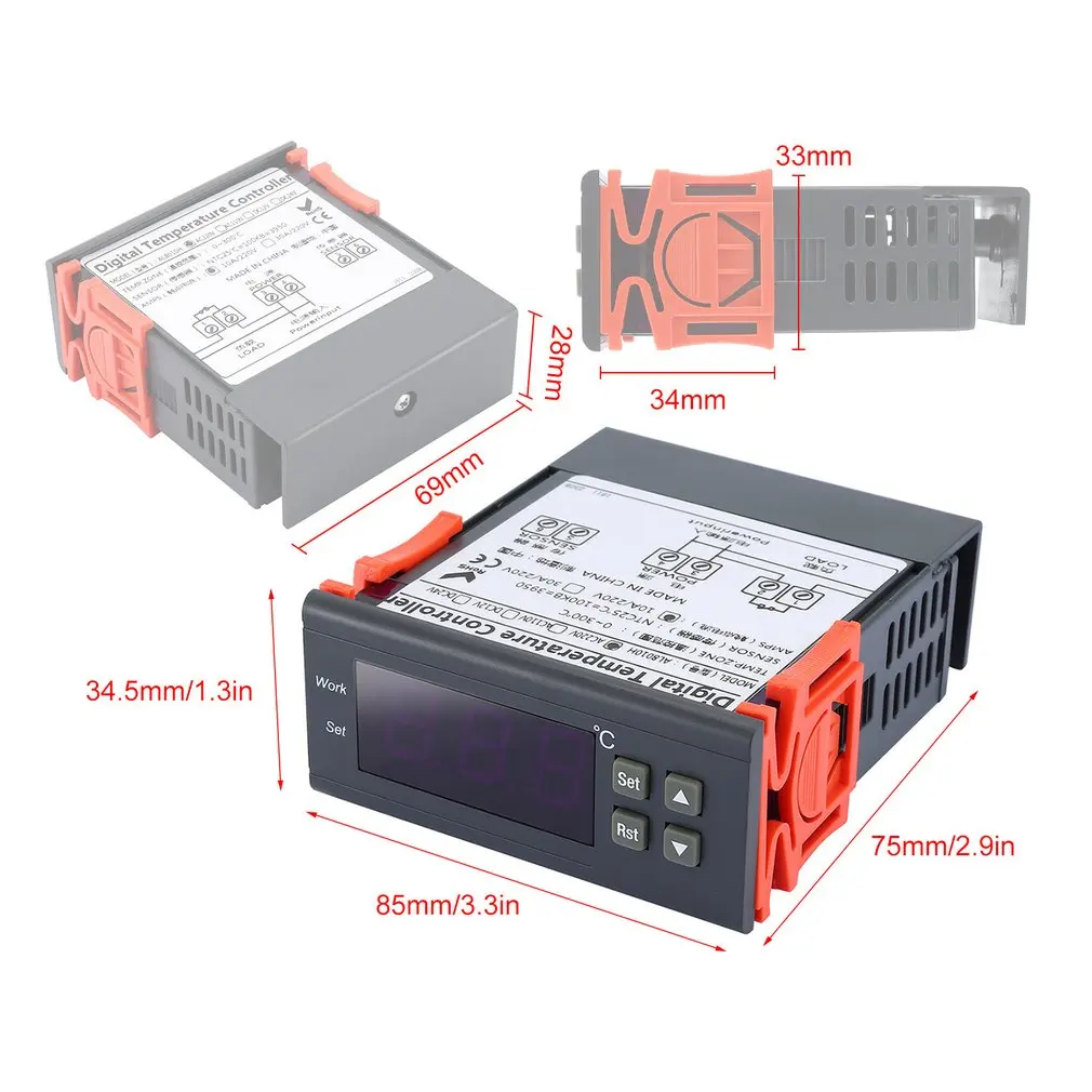 AL8010H 220V 10A цифровой дисплей термостат Интеллектуальный переключатель контроля температуры для морозильной камеры аквариум контроль температуры