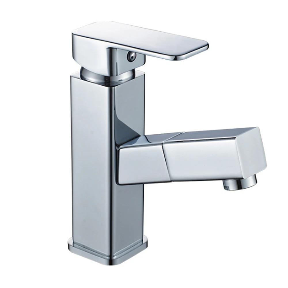 

Multifunction Basin Faucets Pull Out Silver Color Basin Mixer Tap Bathroom Faucet Hot and Cold Brass Toilet Sink Water Crane