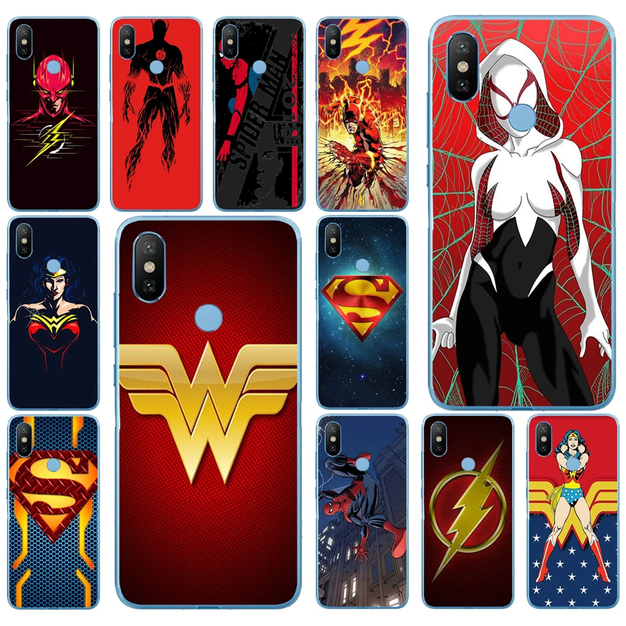 

21 Batman Superman flash Wonder Woman Spiderman Soft Silicone Cover Case for Xiaomi Redmi 6 6a mi 8 a2 lite note 5 6 pro 7 case