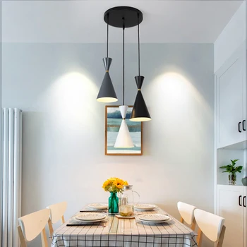 

Nordic pendant lights three-head restaurant pendant light dining room lamp shop front bar creative single head household light