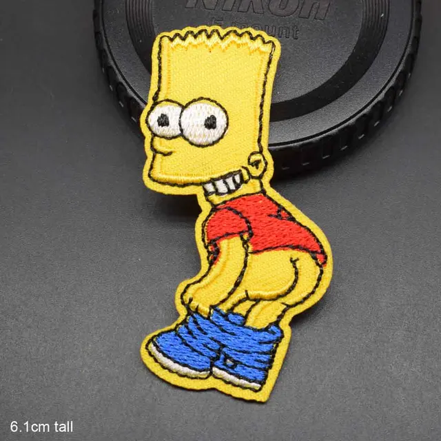 Disney The Simpsons Iron On Embroidered Clothes Patches For Girl Woman Clothing Stickers Garment Wholesale 3