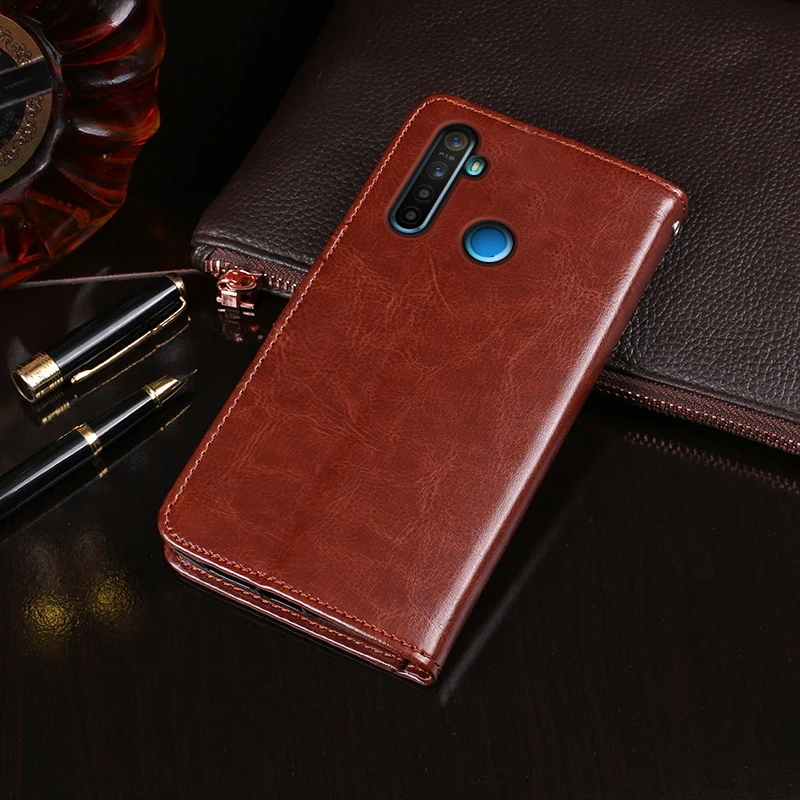 For OPPO Realme 5 Case Wallet Flip Business Leather Fundas Phone Case for Realme 5 RMX1911 Cover Capa Accessories