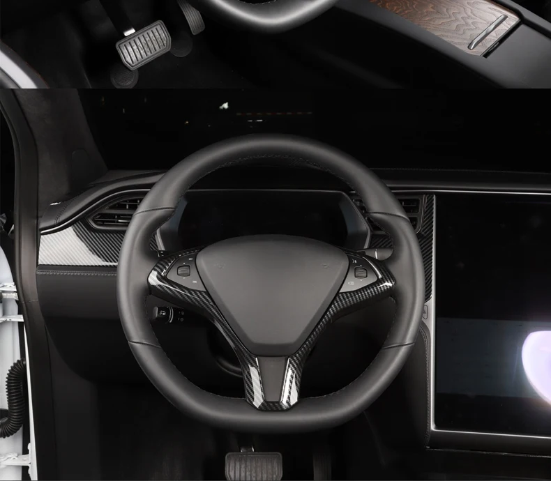 LUCKEASY Автомобильный руль декоративная заплатка для Tesla модель X/S- ABS рулевое колесо аксессуары декоративная рамка патч