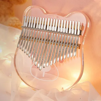 

Thumb Piano 17 21 Keys Gift Transparent Acrylic Finger Cute Beginner Portable Mini Kalimba Handheld Musical