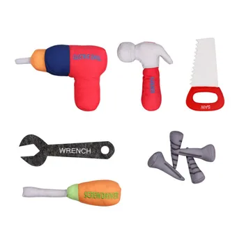 

Funny Kids Repair Tool Kit Plush Toolbox Set Baby Fabric Simulated Repair Tool Pretend Play Baby Learn Educational Toys Blue Bag