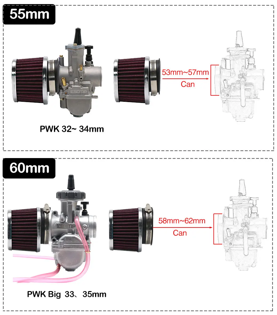 Scl motos 38mm 42mm 45mm 50mm 55mm