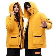 Мужской женский зимний пуховик для влюбленных, короткая версия оснастки для молодых старшеклассников, брендовая одежда, большой размер 5XL