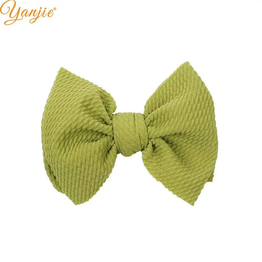 avocado green 10 шт./лот 4,5 ''вафельные вязаные заколки-бантики для волос для женщин и девочек, повязки на голову, детские заколки для волос, головные уборы, вечерние аксессуары для волос DIY - Цвет: avocado green