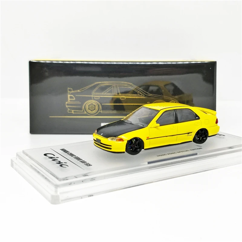 INNO64 1: 64 HONDA CIVIC Ferio SiR EG9 желто-черный Гонконг специальное издание литья под давлением модель автомобиля