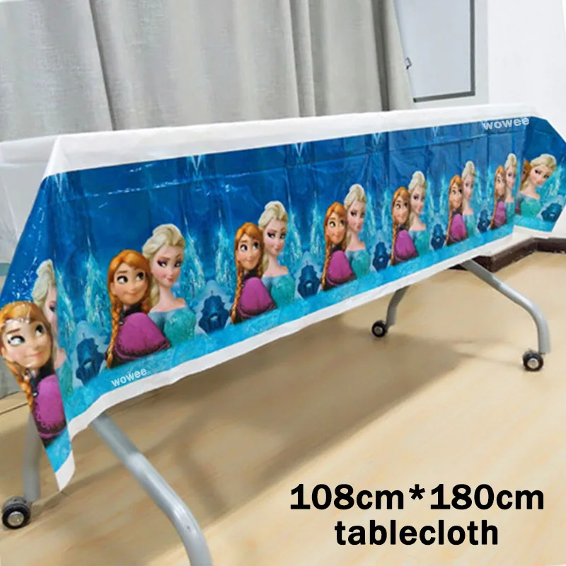 108180cm Tablecloth Дисней Холодное сердце Эльза и Анна с днем рождения Детские украшения для вечеринки детские украшения для дня рождения вечерние принадлежности - Цвет: 108180cm Tablecloth